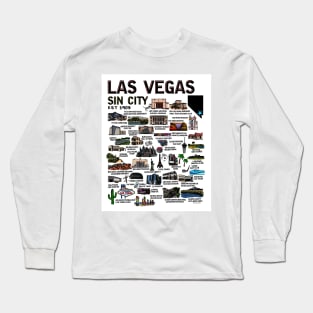 Las Vegas map Long Sleeve T-Shirt